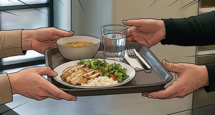 hand someone his lunch